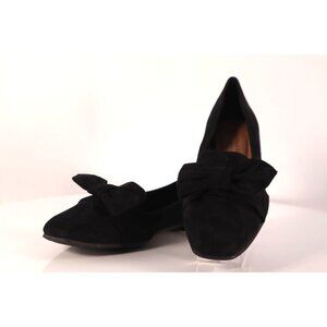 Christian Siriano by women's Black Suede Bow Loafers Flats Size 6.5